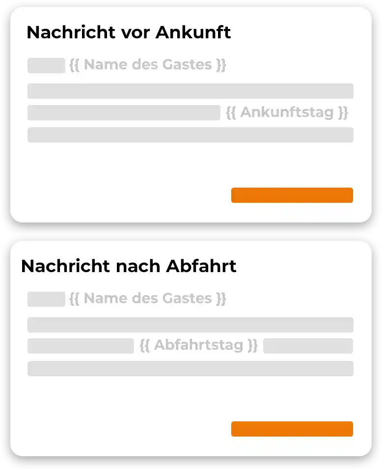 Konzeptgrafik für automatisierte Nachrichten für Gastgeber