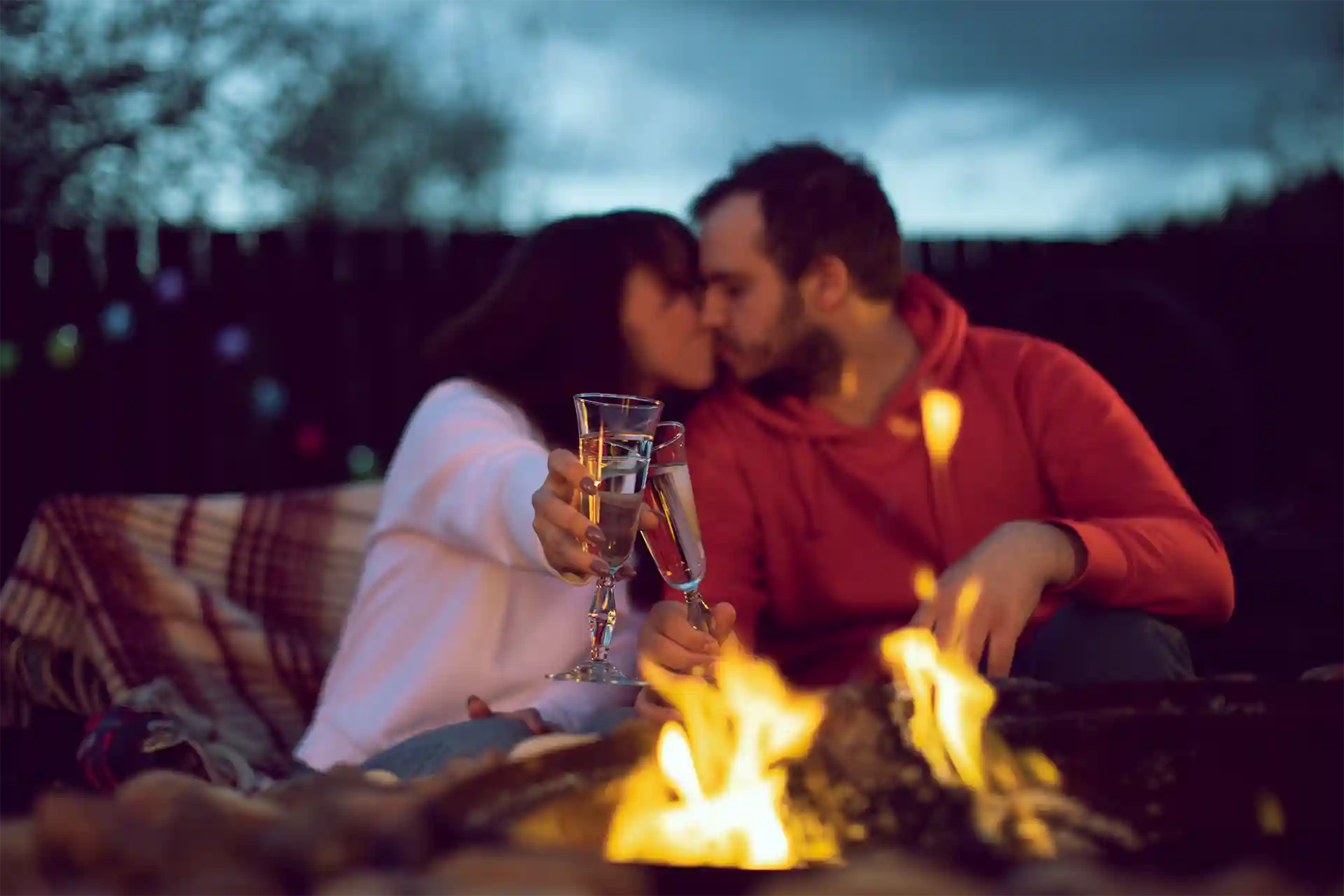 Young couple in camper van